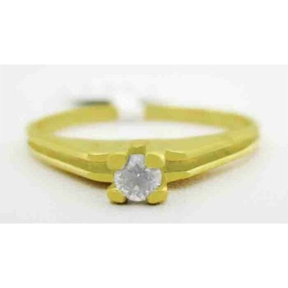 Genuine 0.12 Cts Solitaire Diamonds Ring 14k Gold